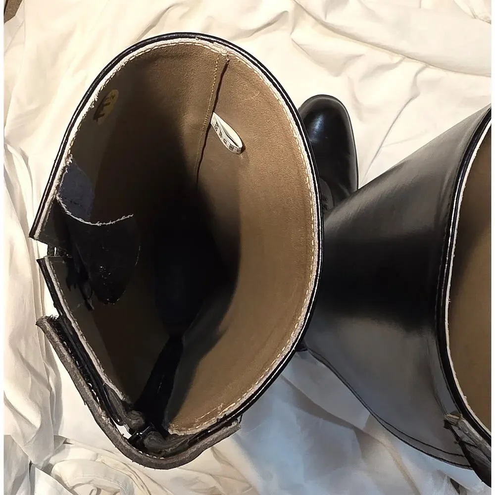 Men's Hispar Tall Equestrian Riding Boots Black Leather Size 11.5